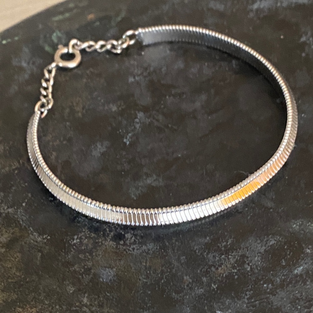 Sterling Silver Bangle with Chain